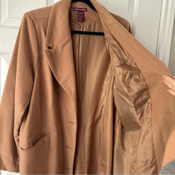 Jessica London Full Length Wool Blend Pea Coat - Picture 6 of 13